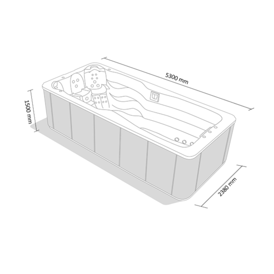 Abmessung Swim Spa Mollus XXL