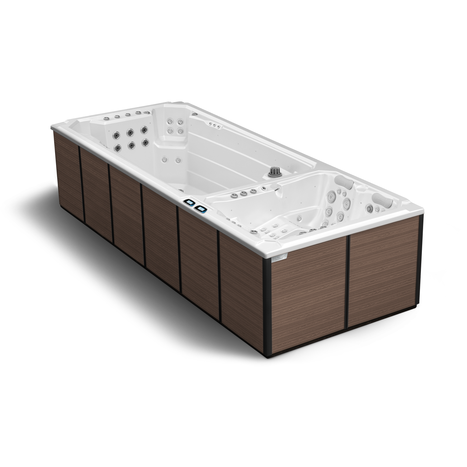 2 Zonen Swim Spa Nautilus XL Außenverkleidung in American Walnut