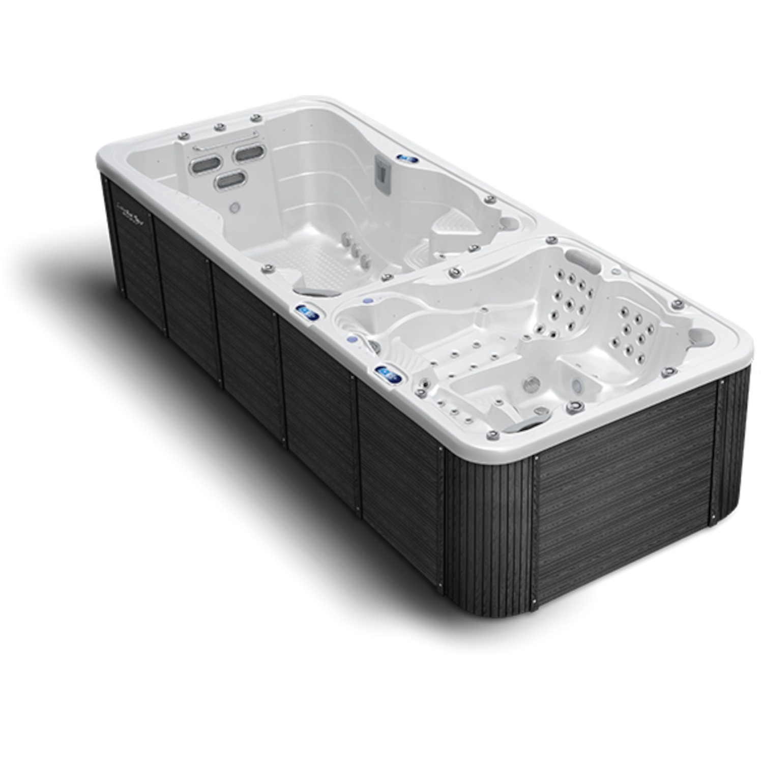 Swim Spa Nautilus XXXl in der Außenverkleidung Old Wood