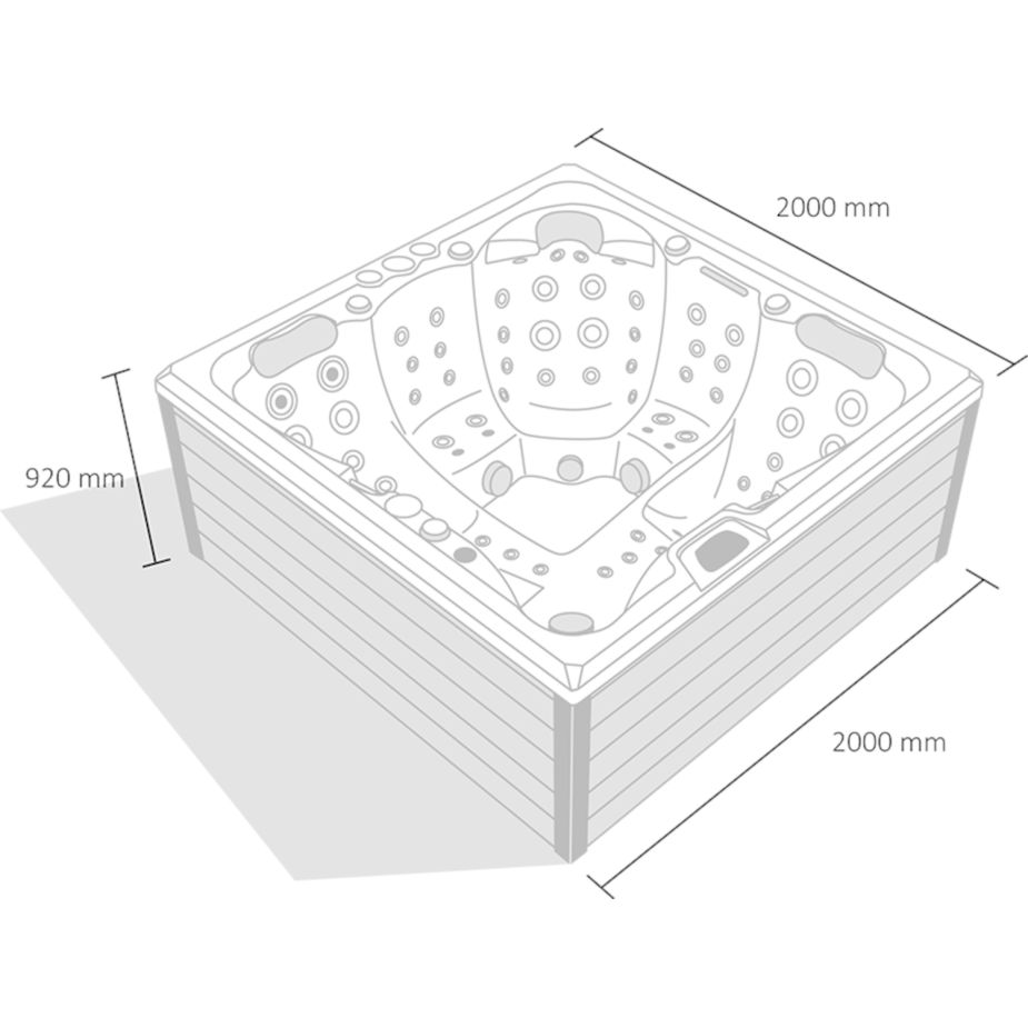 Skizze Eckiger Whirlpool