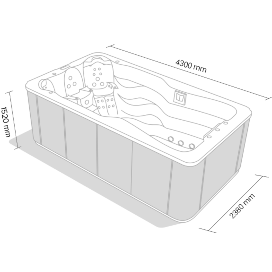 Maße eines Swimspa Mollus