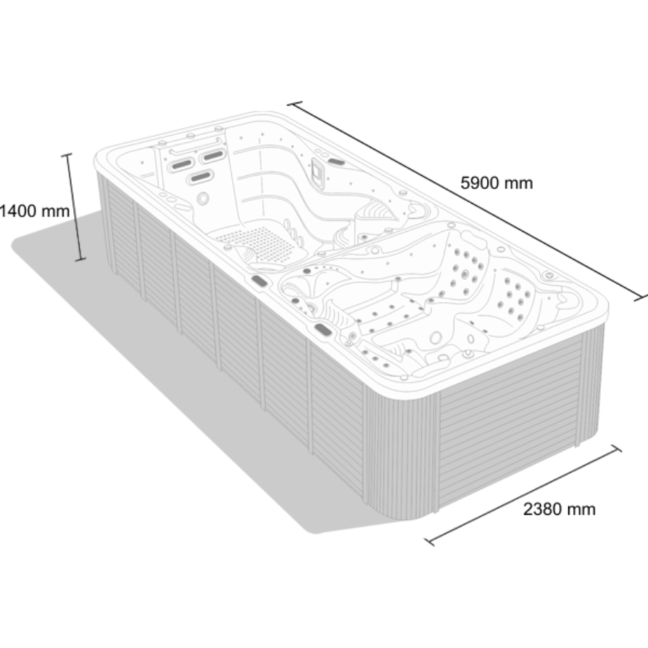 Maße des Swimspas Nautilus XXXL