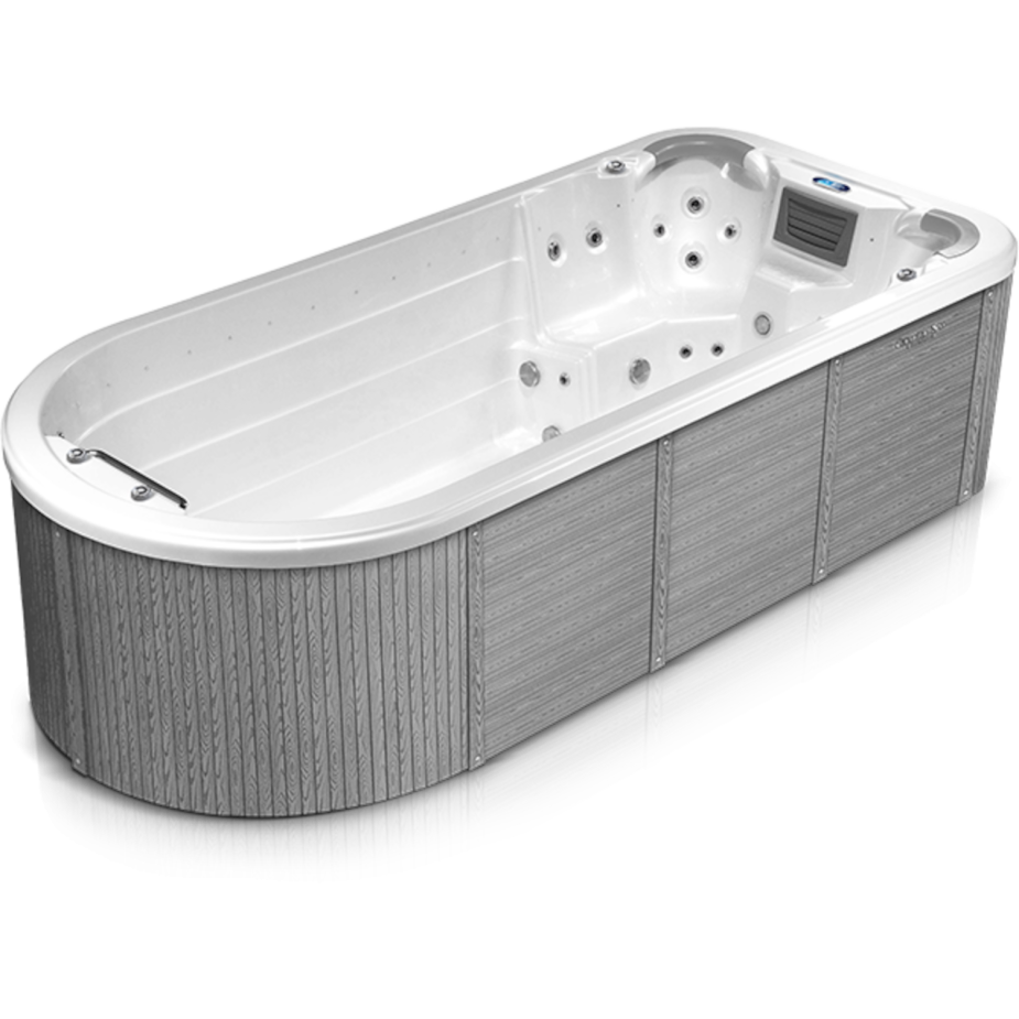 Seitansicht des Beluga Swimspas