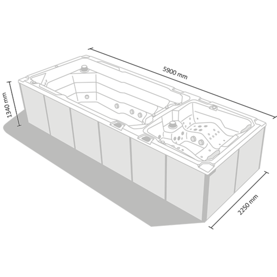 Maße eines Swimspa Nautilus XXL