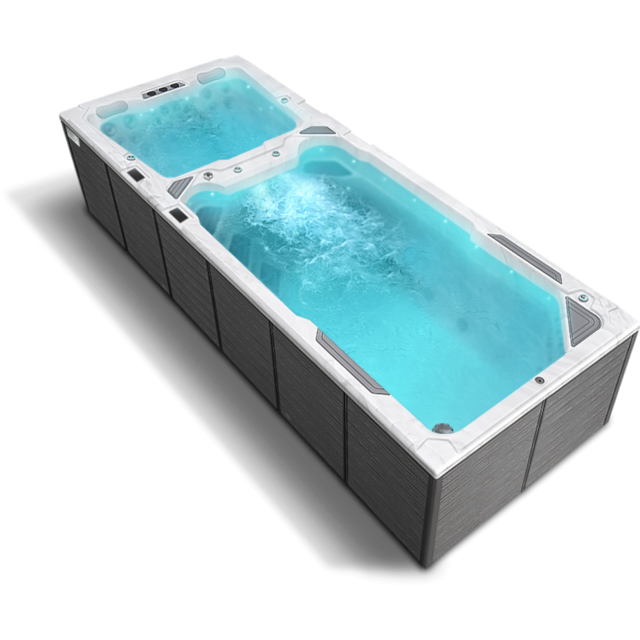 Schwimmspa Nautilus XXL von oben mit Wasser