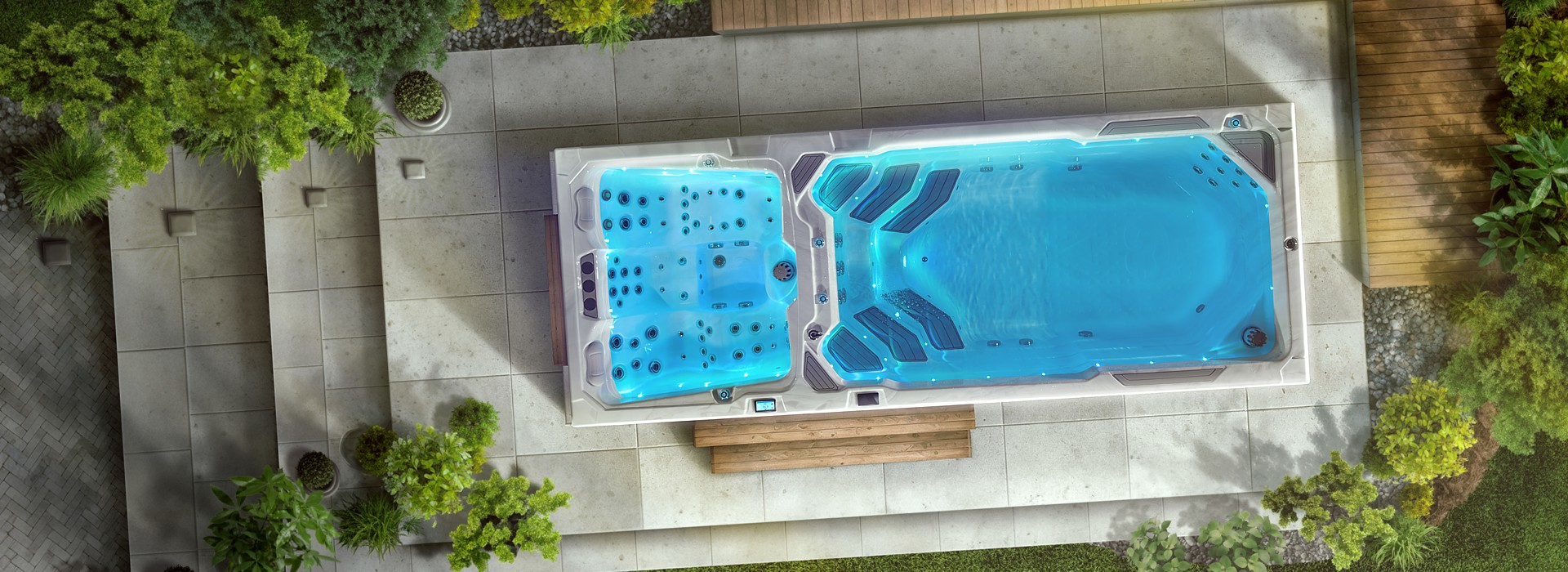 Eingelassener Schwimm Spa Nautilus XXL