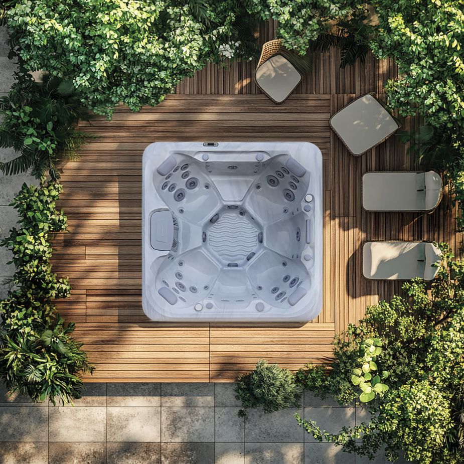 Whirlpool ohne Liege auf einer Terasse