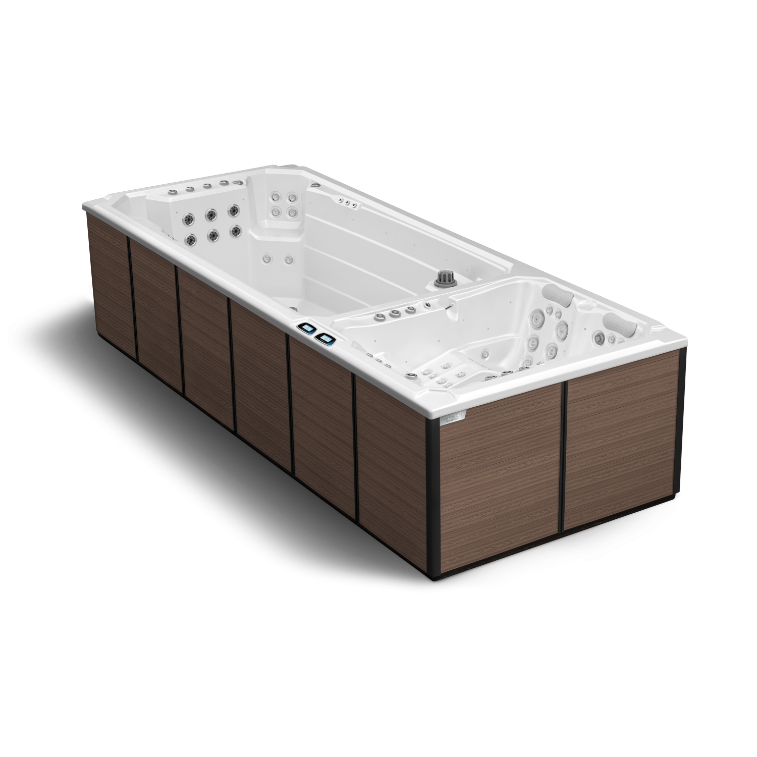 2 Zonen Swim Spa Nautilus XL Außenverkleidung in American Walnut