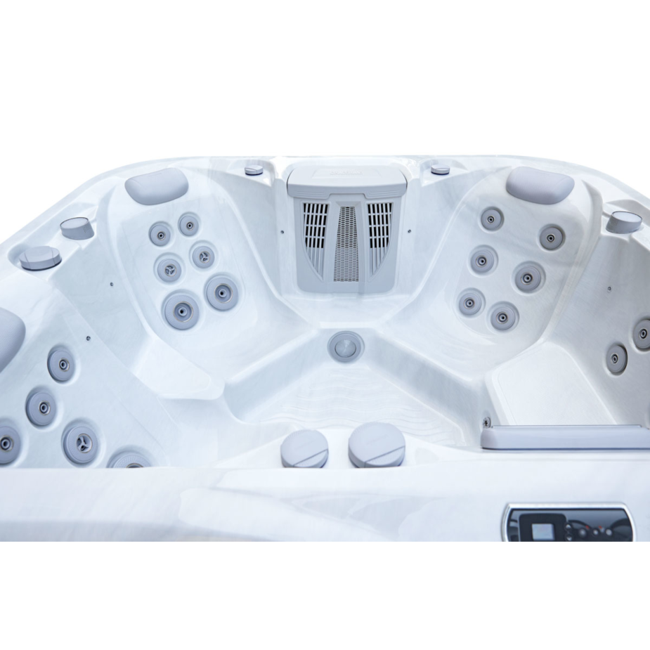 Massagesitze eines Outdoor Whirlpools Brook von Aquasolus