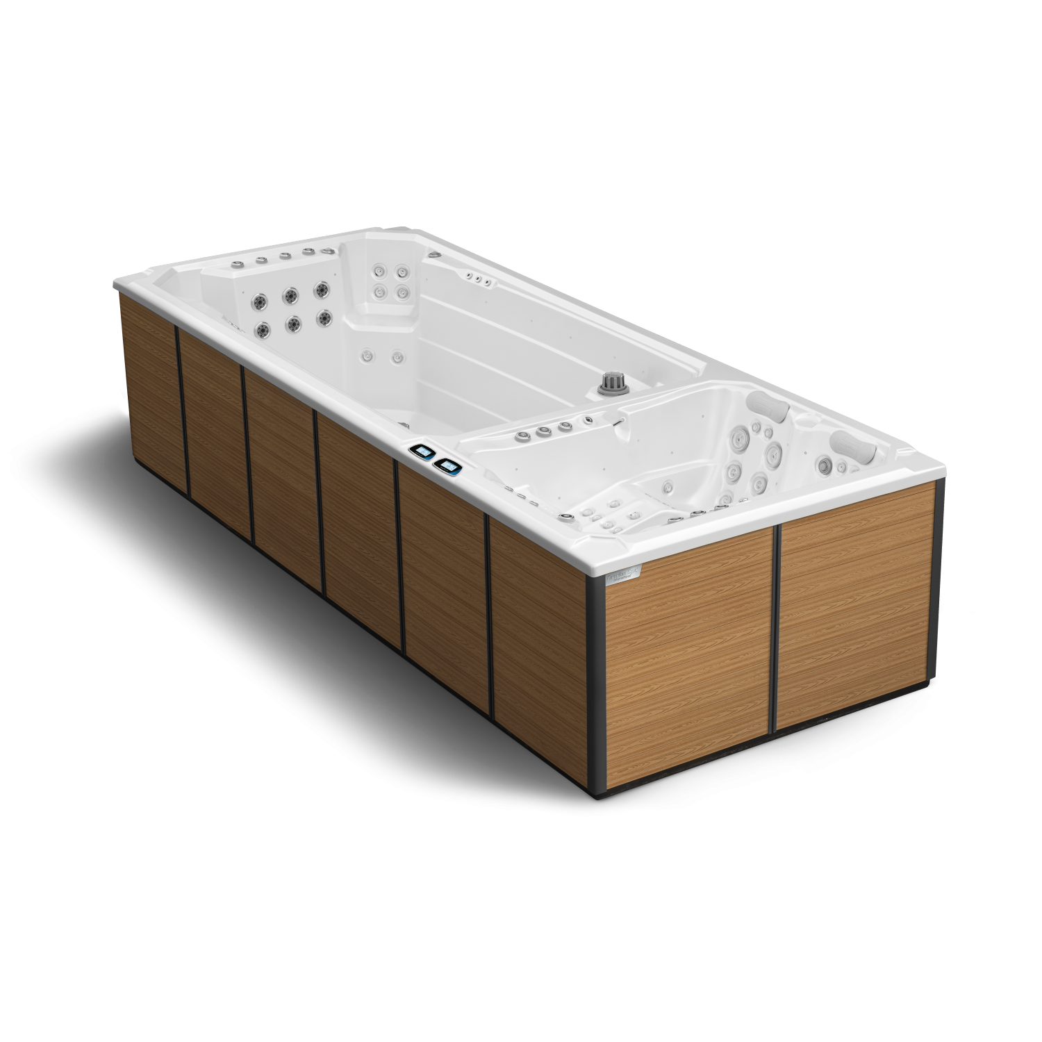 2 Zonen Swim Spa Nautilus XL Außenverkleidung in Pacific Brown